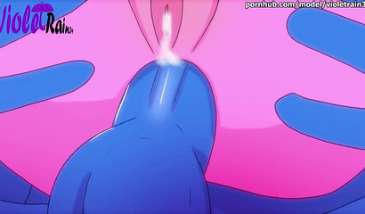 Blue from Among Us fucks groaning Pink babe in the ass