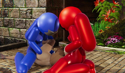 Among Us Blue and Red Fucks Outside Fortnite Penny