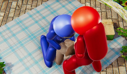 Among Us Blue and Red Fucks Outside Fortnite Penny