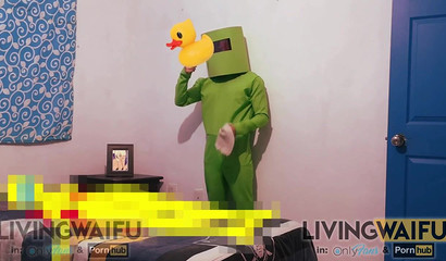 Imposter doggystyled Blue Beauty from Among Us in anime porn