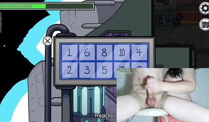 Busty Streamer Jerks Tied Up Boyfriend's Dick While Playing Among Us