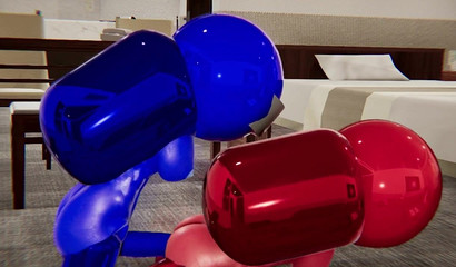 Blue and Red characters Among us fuck each other with futanari dicks