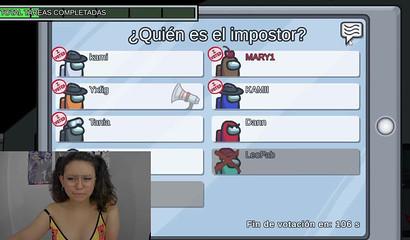 Fat Latina streamer masturbates after playing among Among us