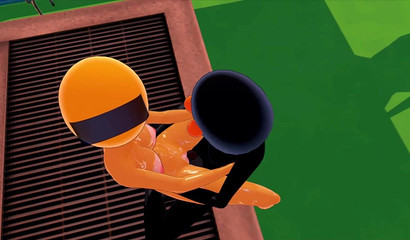 Black futanari cock fucks busty green chick from Among us