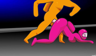 Among us characters staged an orgy on a spaceship