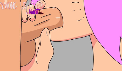 Pink from Among Us sucks Gray's cock after map mission