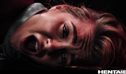 An alien creature raped a naked earth girl with tentacles