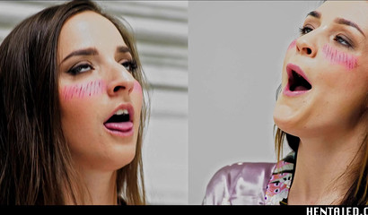 Strong ahegao orgasm of cloned girls with beautiful pussies