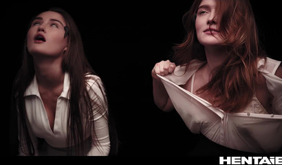 Alien slugs fuck two lesbians with tentacles