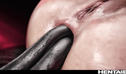 Monster tentacles against will fuck busty girl in the ass