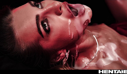 Alien filled with slime blonde after hard rape