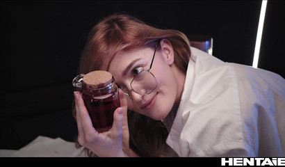 Alien girl with tentacles between the legs fucks two scientists lesbians