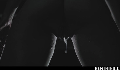 Ahegao vivid orgasm with girl dripping mucus