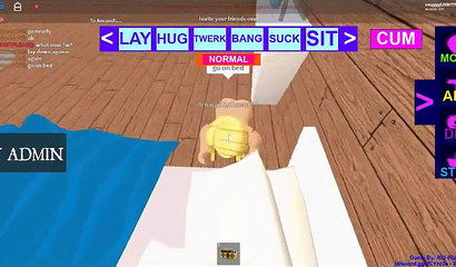 A Hot Blonde Roblox Lesbian licks a Nervous Latino girl as she moans