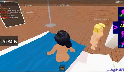 A Hot Blonde Roblox Lesbian licks a Nervous Latino girl as she moans
