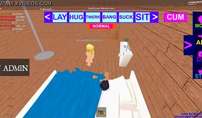 A Hot Blonde Roblox Lesbian licks a Nervous Latino girl as she moans
