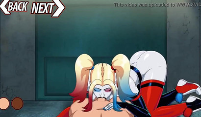 Harley Quinn in hentai cartoon rides a stranger's cock