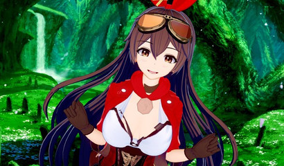 Cartoon sinner Amber from Genshin Impact has dirty sex in church