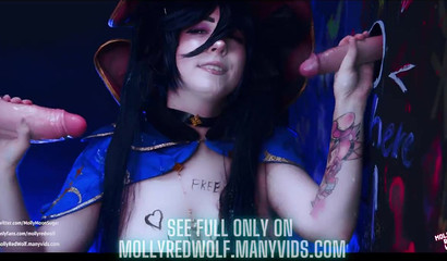 Русский порно косплей от MollyRedWolf на астролога Мону из Genshin Impact