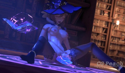 A magical dick penetrates the pussy and brings the witch Lisa from Genshin Impact to orgasm