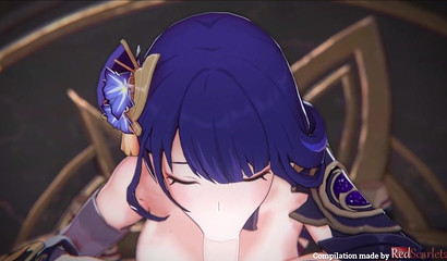 Compilation of hentai sex with cartoon beauties from the video game Genshin Impact