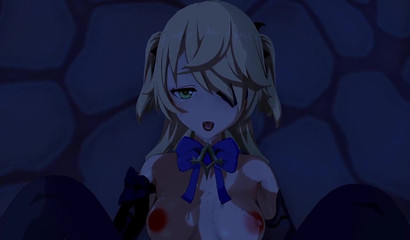 Rape of cartoon blonde Fischl in anime porn Genshin Impact