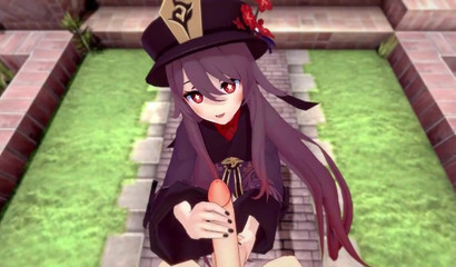 Si succhia il cazzo se stessa Hu Tao da Genshin Impact in hot hentai porno pov