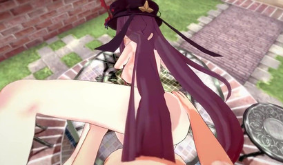 Si succhia il cazzo se stessa Hu Tao da Genshin Impact in hot hentai porno pov