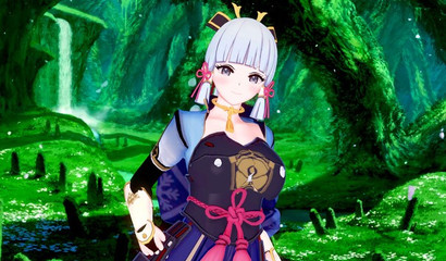 Blonde Ayaka's shaved pussy is filled with cum in Genshin Impact porn cartoon