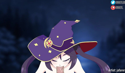 Polla llena de semen de la vagina de las niñas Mona, hentai porno genshin impacto