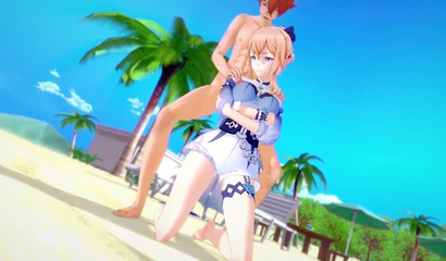 Sans vergogne Jean publiquement avoir des relations sexuelles sur la plage, Hentai porno genshin Impact