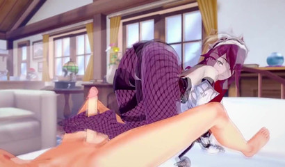 Get deep into my pussy! Amazing hentai sex with purple bitch Rosaria