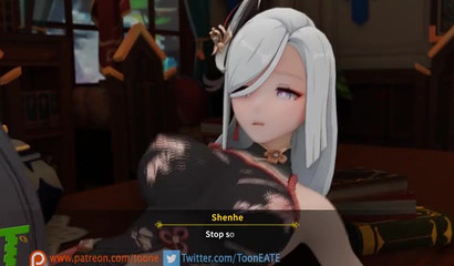 Cum inside me, I need your cum! Hentai porn with blonde Shenhe