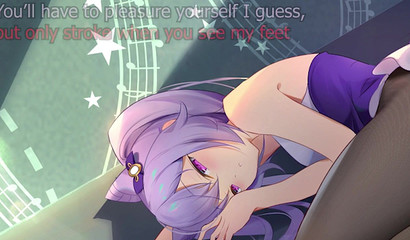 Hentai girl Keqing seduces with sexy legs in stockings