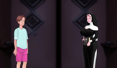 Funny porn cartoon with a sinful nun