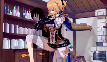 L'homme invisible enfonce une bite dure dans la chatte de Jean, Hentai porno genshin Impact