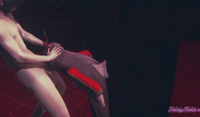 Charming brunette Amber sucks your dick, 3d porn from the first person Genshin Impact