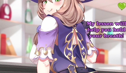 Exciting cartoon video with beauty Lisa from Genshin Impact