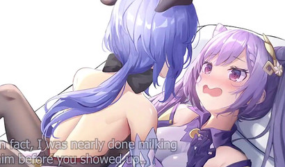 Cute baby Ganyu demonstrates a shaved pussy in a XXX cartoon