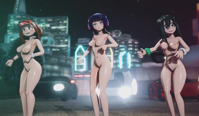Naked girls from Genshin Impact dance on the street