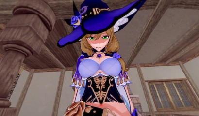 Futa MILF Lisa makes to masturbate and suck her big dick