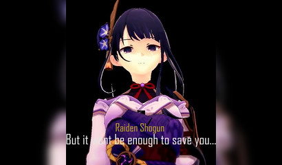 Curvy brunette Raiden Shogun had sex with her boyfriend