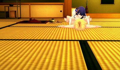 Curvy brunette Raiden Shogun had sex with her boyfriend