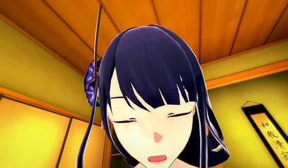 Curvy brunette Raiden Shogun had sex with her boyfriend