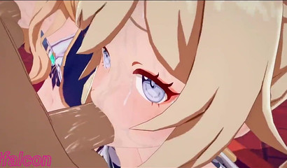 Groß Angelegte Gruppen-Sex mit den Heldinnen des beliebten Spiels Genshin Impact