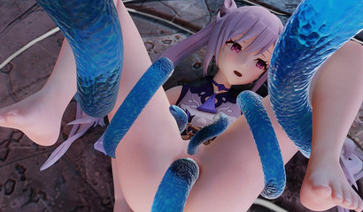 Tentacles rape a defenseless Keqing girl, 3d porn cartoon Genshin Impact