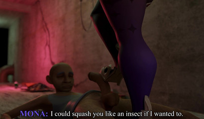 女性统治！ 情妇蒙娜丽莎羞辱一个奴隶在3d色情Genshin影响