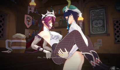 Rosaria girl has sex with a guy Venti in the porn cartoon Genshin Impact