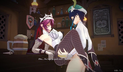Rosaria girl has sex with a guy Venti in the porn cartoon Genshin Impact