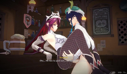 Rosaria girl has sex with a guy Venti in the porn cartoon Genshin Impact